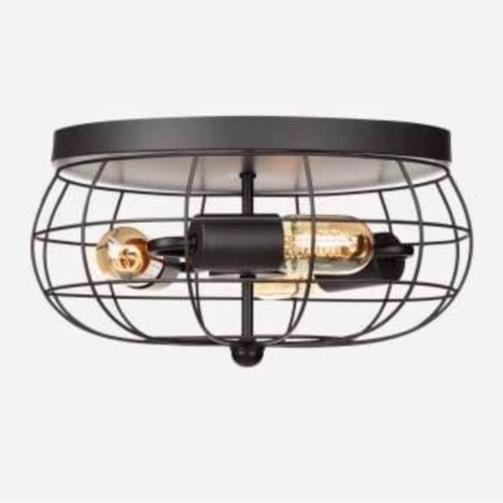 Black Wire Cage Ceiling Light
